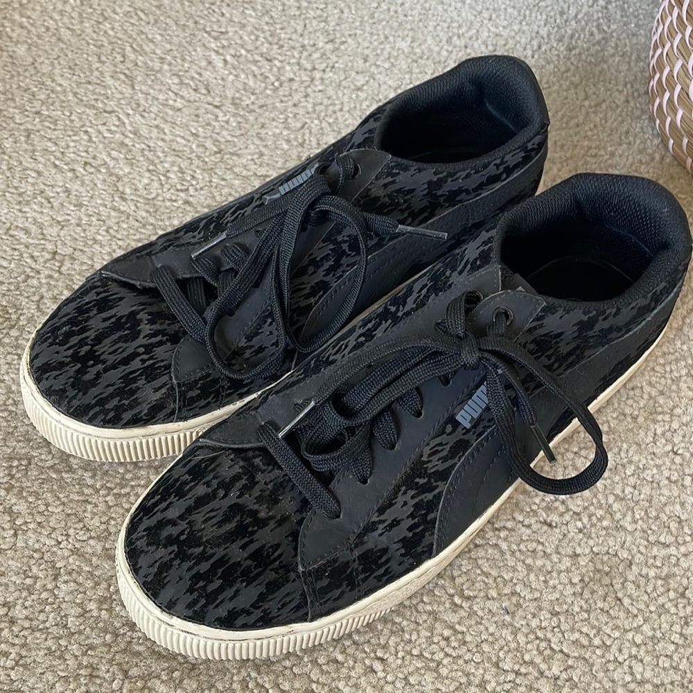 black puma platform sneakers, womens size 8.5